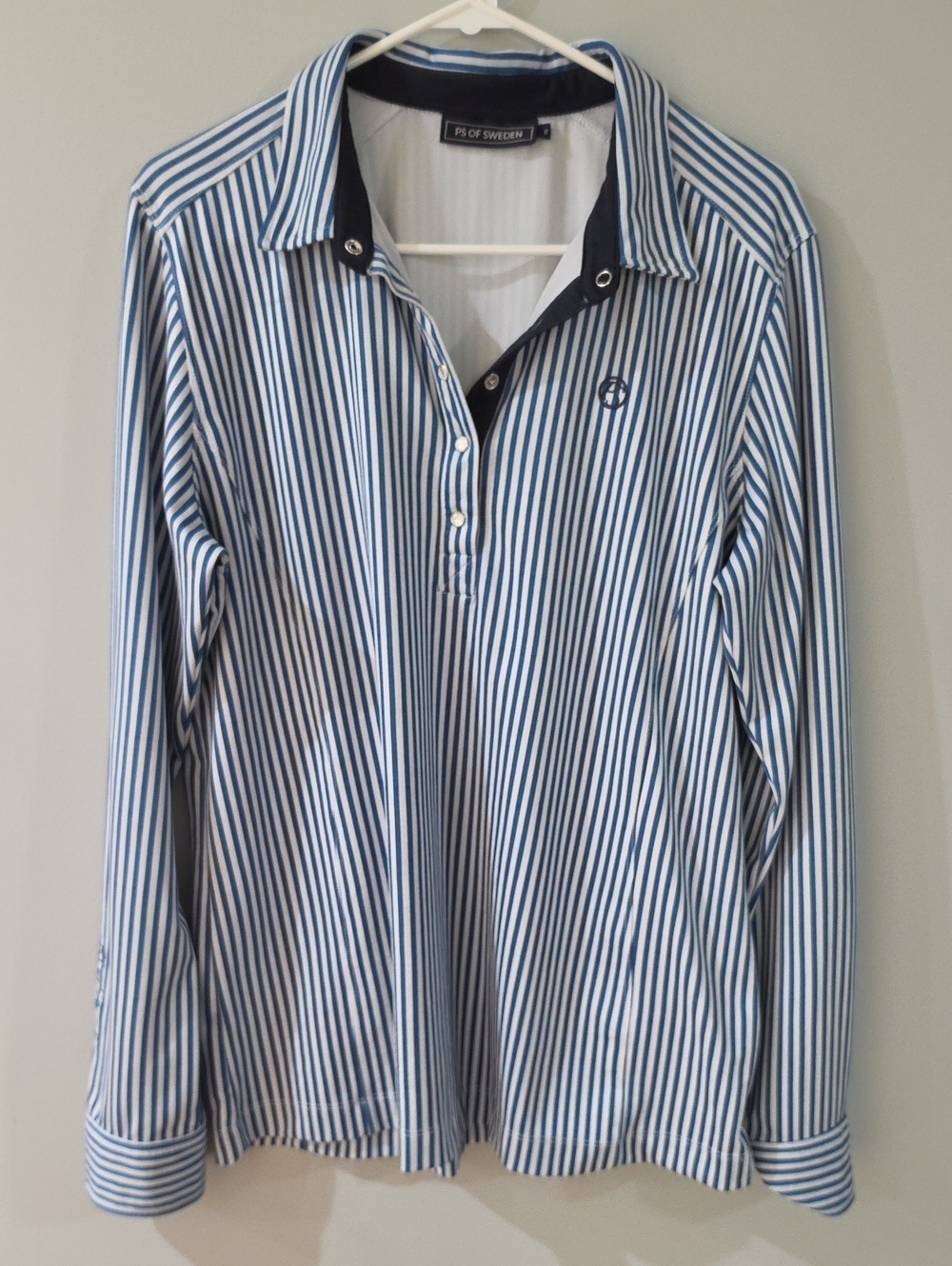 PS of Sweden Women's Blue & White Striped Button-Down Shirt